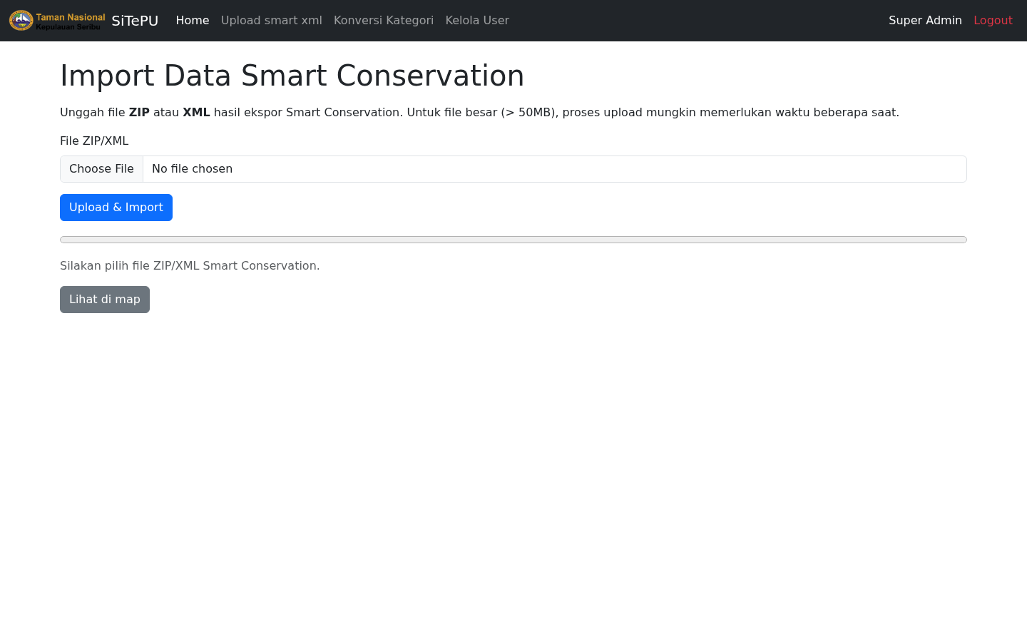 Halaman import data SMART